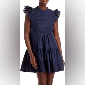 Sundry Womens Pintuck Short Mini Dress